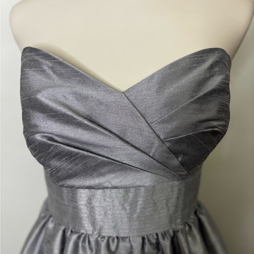 ALFRED SUNG Strapless Silver Dress
